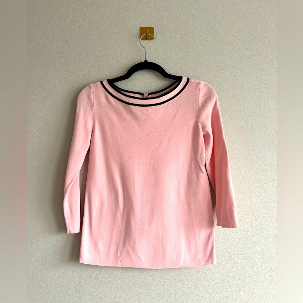 Talbots Pink Cotton Blend Sweater Preppy Classic 3/4 sleeve Size S